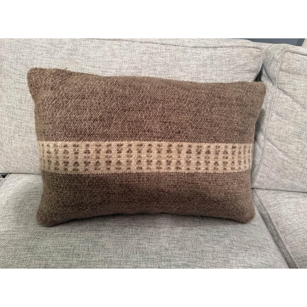 Arhaus Declan Lumbar Pillow Woven Wool handwoven 22x14" Luxury Brand Retail $159